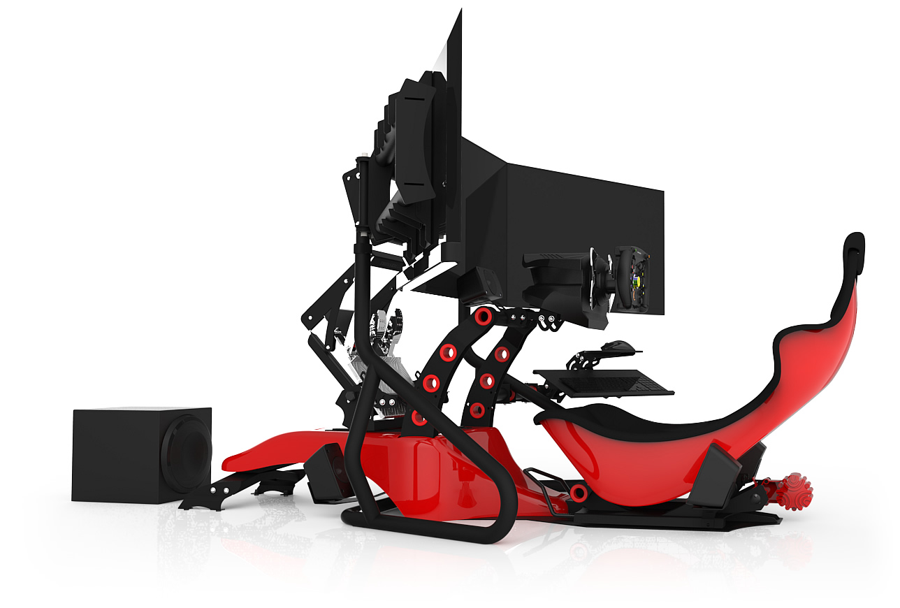 RS FORMULA V2 RED/RS STAND T3XL V2 + 3x42 inch tv's  ​